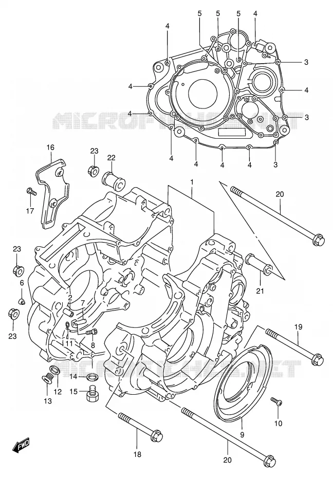 CRANKCASE Suzuki MOTO 650 DR 1996  DR650SEUT(E4)
