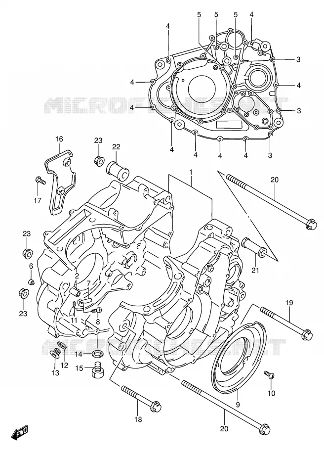 CRANKCASE Suzuki MOTO 650 DR 2004  DR650SEK4(E3/E28)