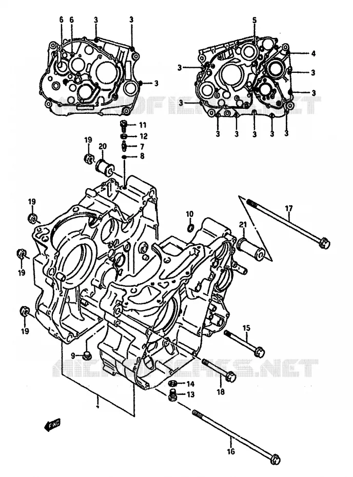 CRANKCASE Suzuki MOTO 750 DR 1989  DR750SK(J/K)