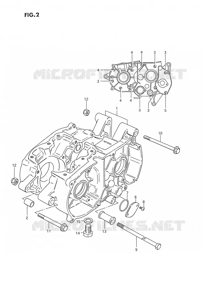 CRANKCASE Suzuki MOTO 80 DS 1994  DS80R(E3)