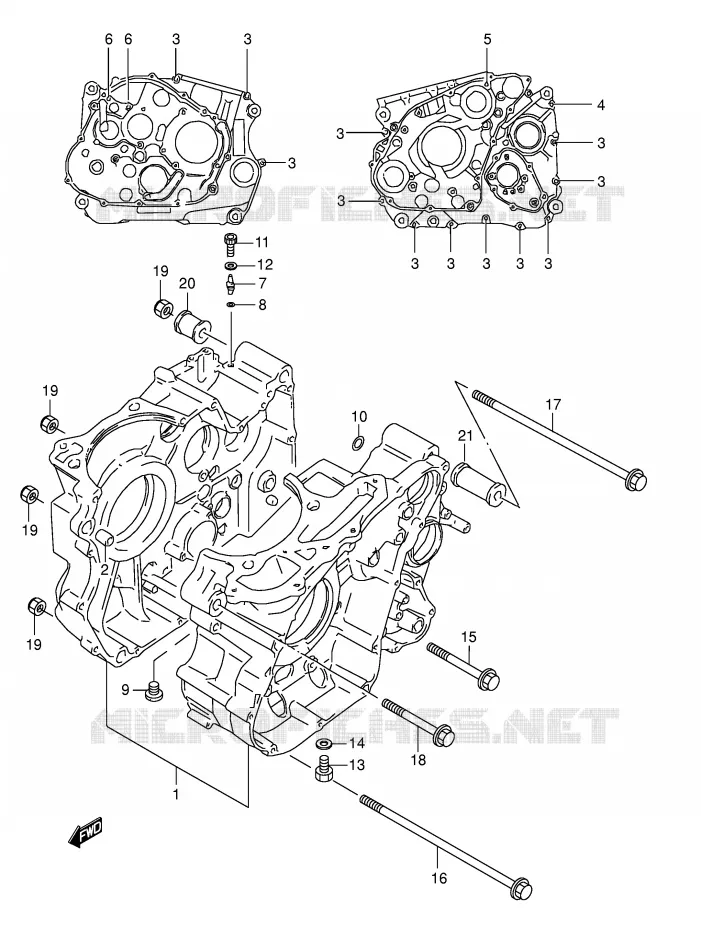 CRANKCASE Suzuki MOTO 800 DR 1991  DR800SM(E4)