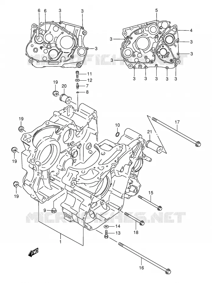 CRANKCASE Suzuki MOTO 800 DR 1997  DR800SUV