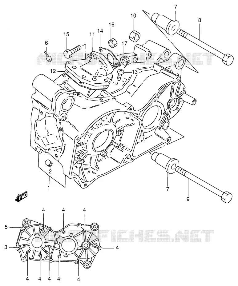 CRANKCASE Suzuki SCOOTER 50 FM 1994  FM50AR(E20)