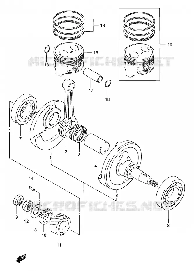 CRANKSHAFT Suzuki MOTO 200 DR 1995  DR200SES(E24)