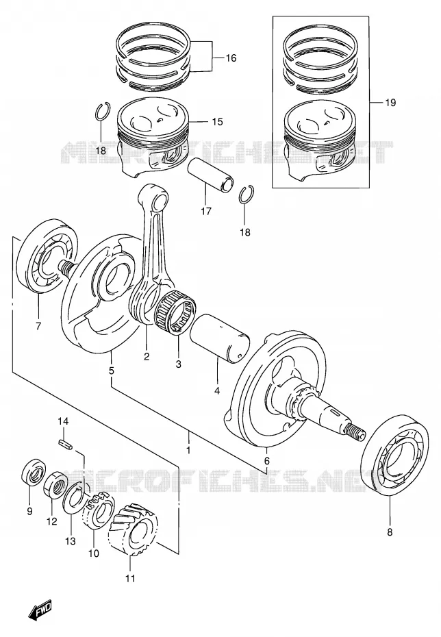 CRANKSHAFT Suzuki MOTO 200 DR 2002  DR200SEK2(E24)