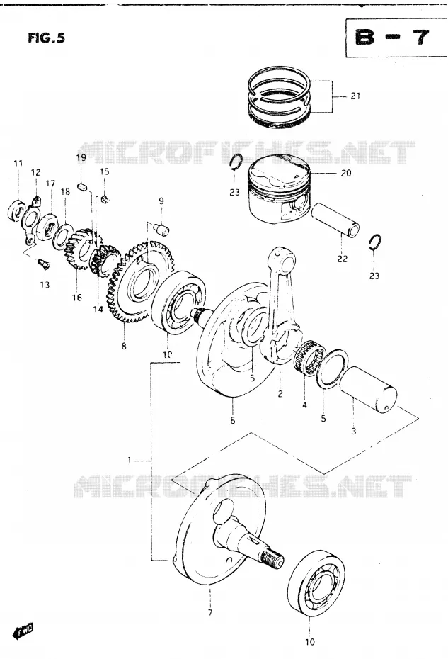 CRANKSHAFT Suzuki MOTO 250 DR 1982  DR250SZ(E1)