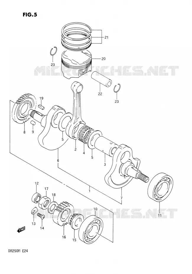 CRANKSHAFT Suzuki MOTO 250 DR 1990  DR250L(E24)
