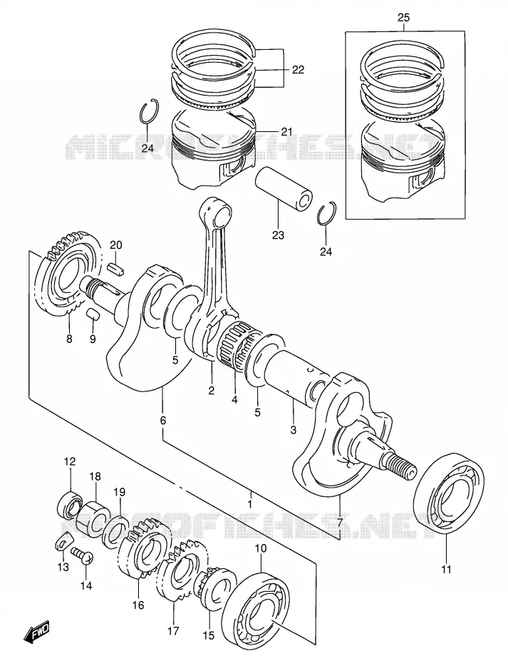 CRANKSHAFT Suzuki MOTO 250 DR 1995  DR250SES(E24)