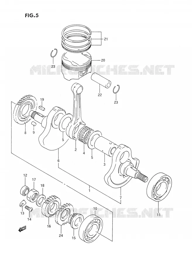 CRANKSHAFT Suzuki MOTO 350 DR 1993  DR350SP(E2)