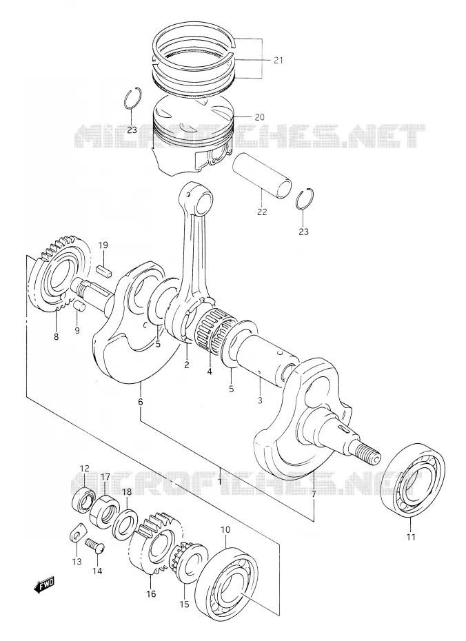 CRANKSHAFT Suzuki MOTO 350 DR 1994  DR350R(E28)