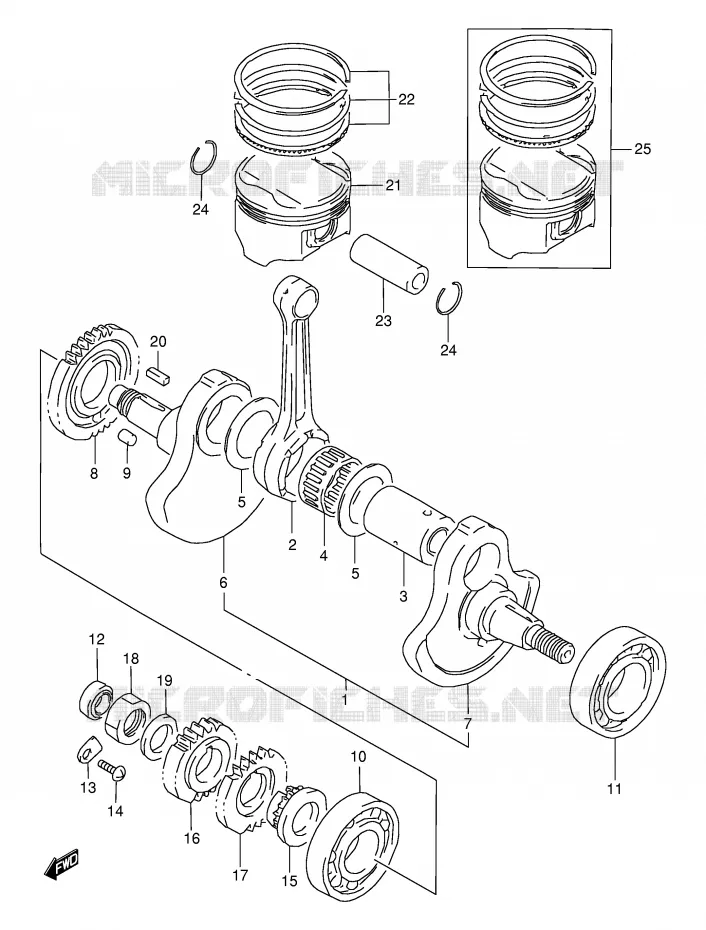 CRANKSHAFT Suzuki MOTO 350 DR 1994  DR350SER(E2)