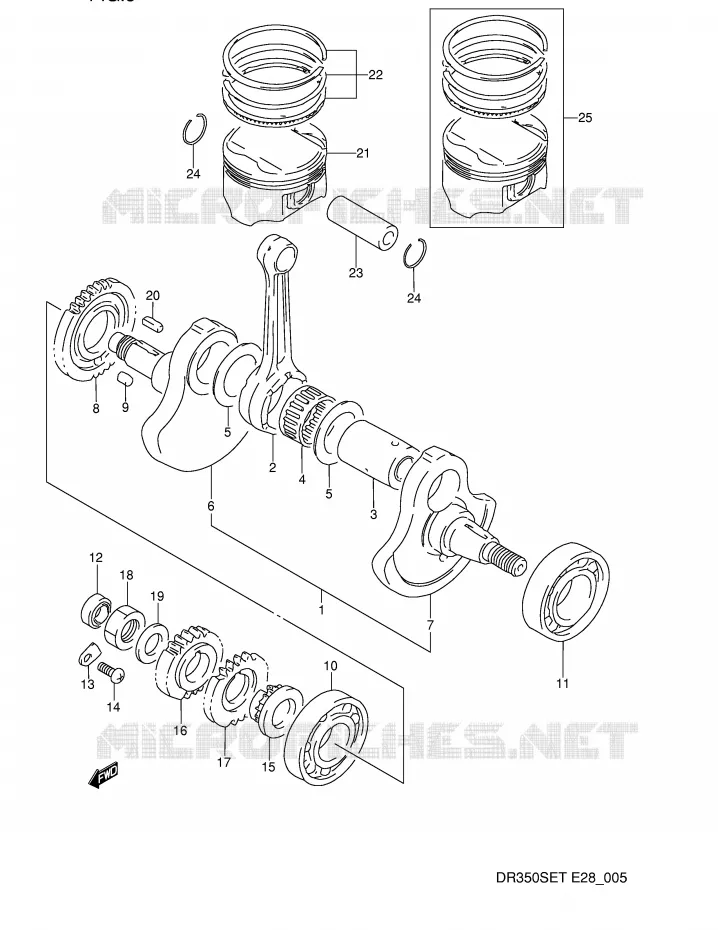 CRANKSHAFT Suzuki MOTO 350 DR 1995  DR350SES(E28)