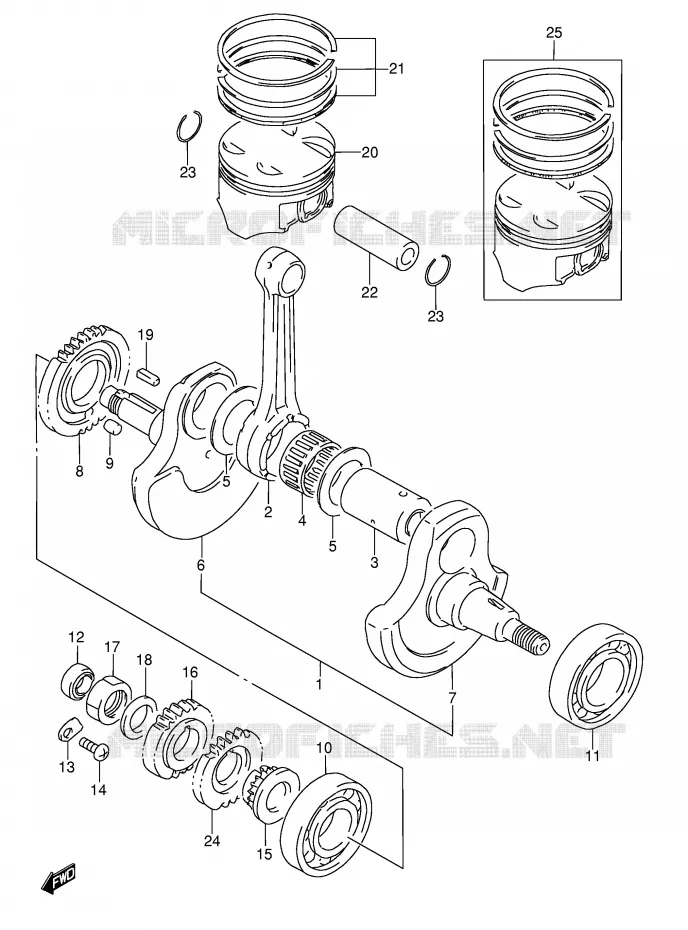 CRANKSHAFT Suzuki MOTO 350 DR 1996  DR350T(E3)