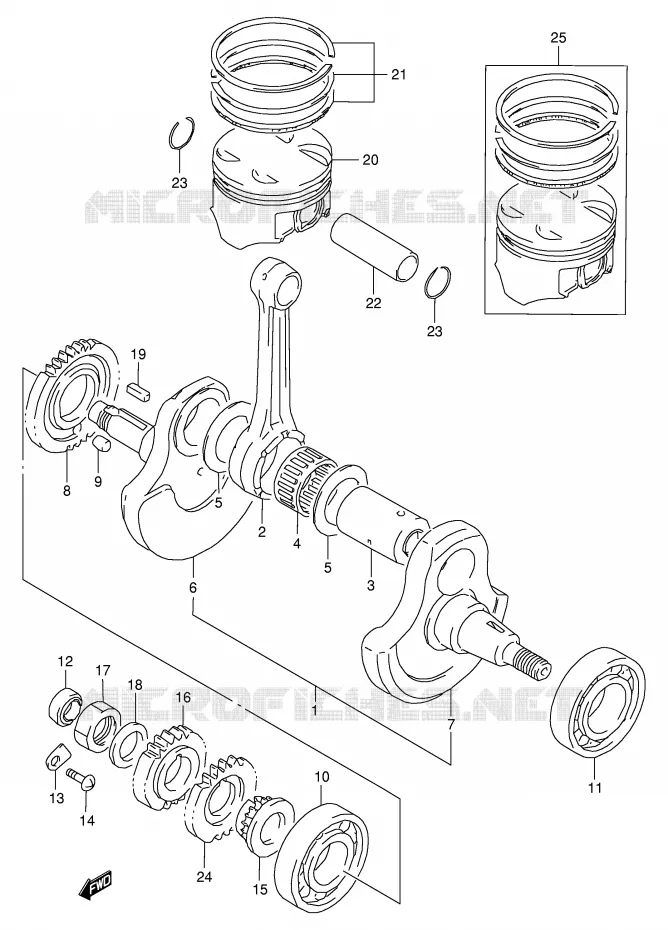 CRANKSHAFT Suzuki MOTO 350 DR 1997  DR350V(E1)