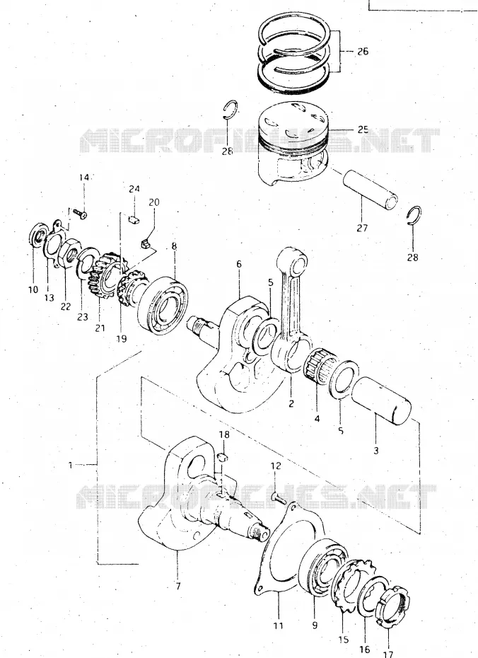CRANKSHAFT Suzuki MOTO 500 DR 1983  DR500SD(E1)