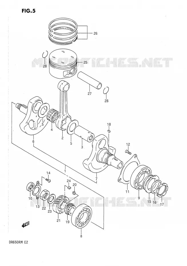 CRANKSHAFT Suzuki MOTO 650 DR 1990  DR650RUL(E2)