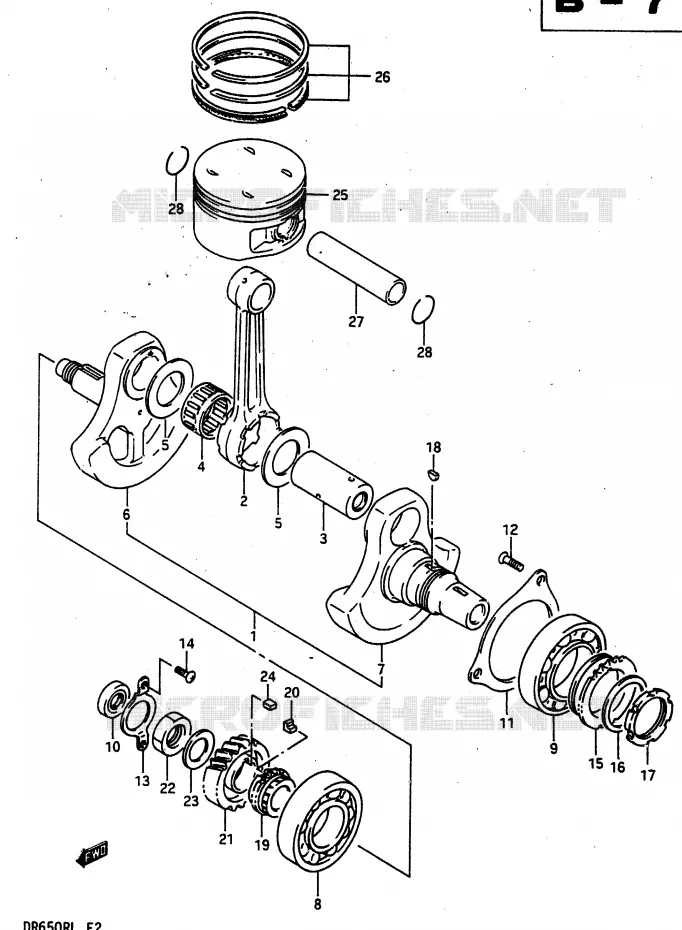 CRANKSHAFT Suzuki MOTO 650 DR 1990  DR650RUL(L)