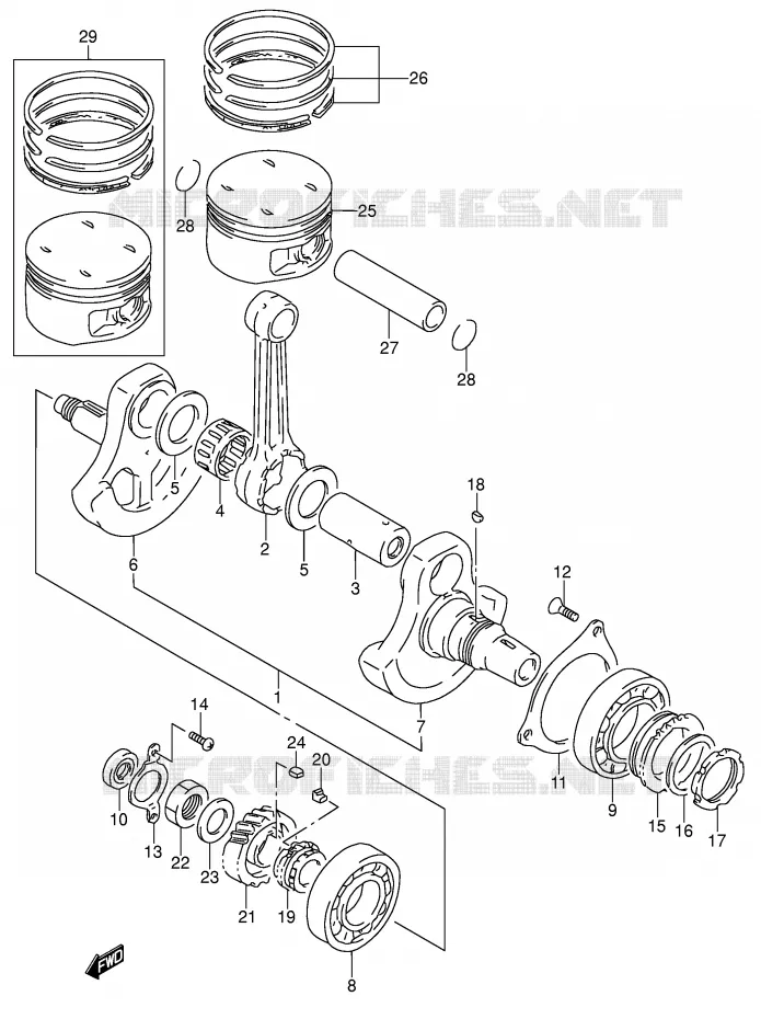 CRANKSHAFT Suzuki MOTO 650 DR 1992  DR650SEUN(E4)
