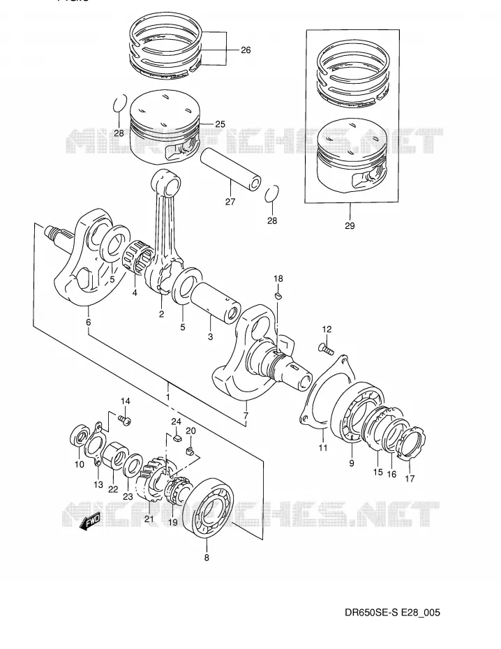 CRANKSHAFT Suzuki MOTO 650 DR 1992  DR650SN(E28)