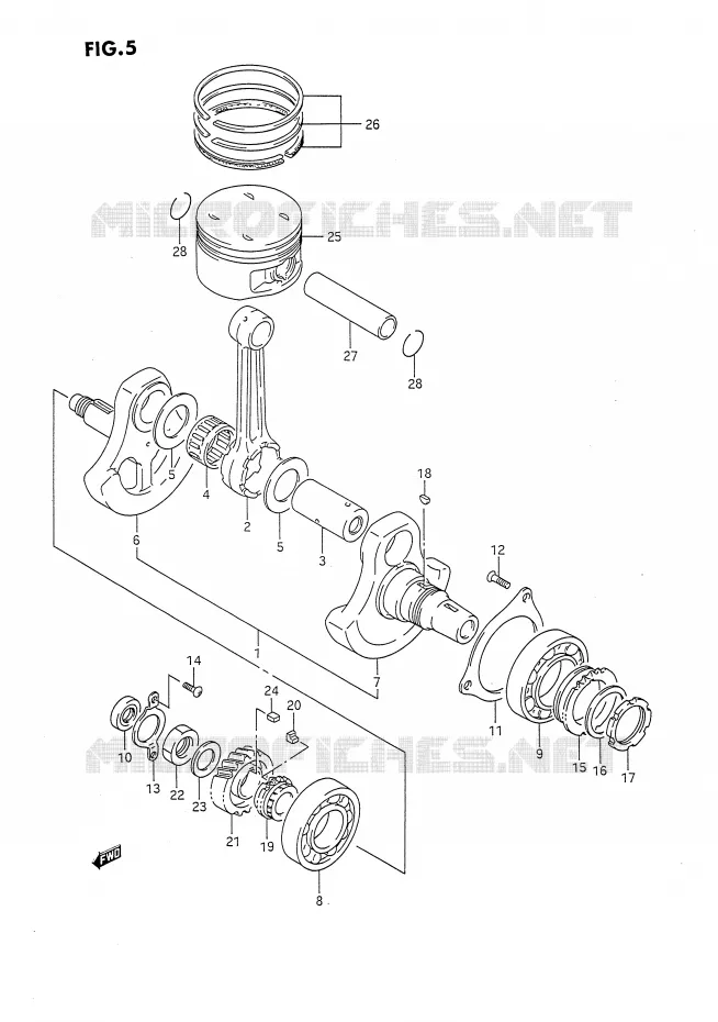 CRANKSHAFT Suzuki MOTO 650 DR 1993  DR650RP(E4)