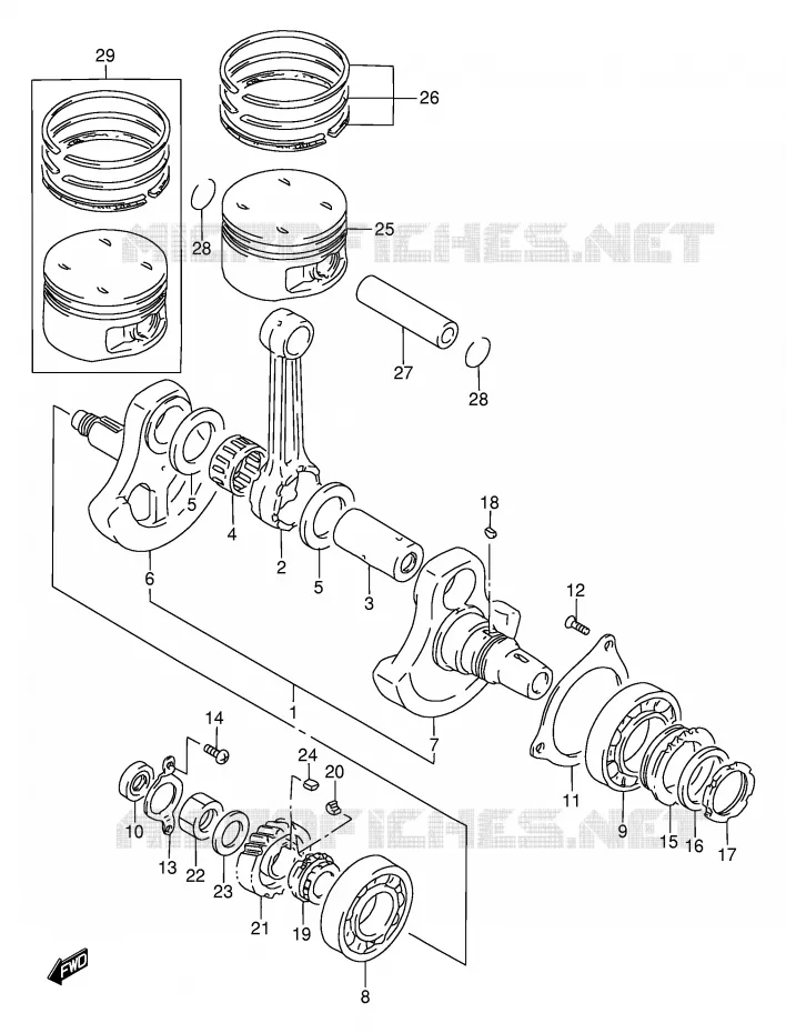 CRANKSHAFT Suzuki MOTO 650 DR 1995  DR650RES(E2)