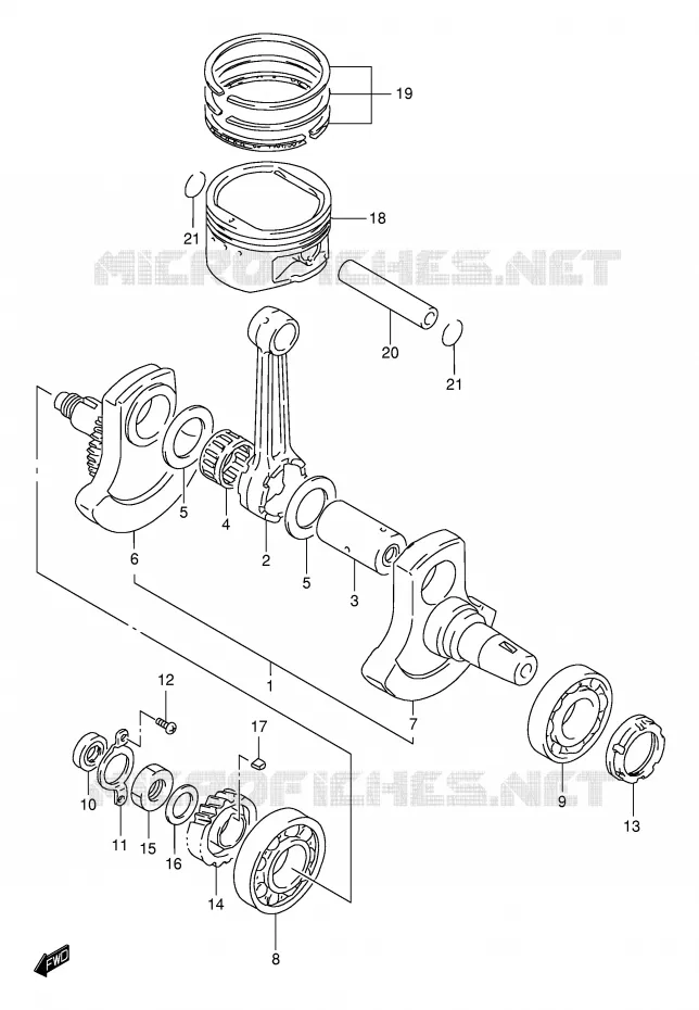CRANKSHAFT Suzuki MOTO 650 DR 2002  DR650SEK2(E4)