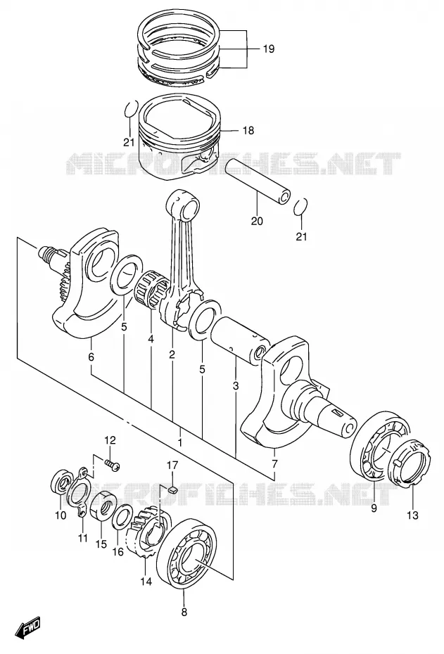 CRANKSHAFT Suzuki MOTO 650 DR 2003  DR650SEK3(E3/E28)