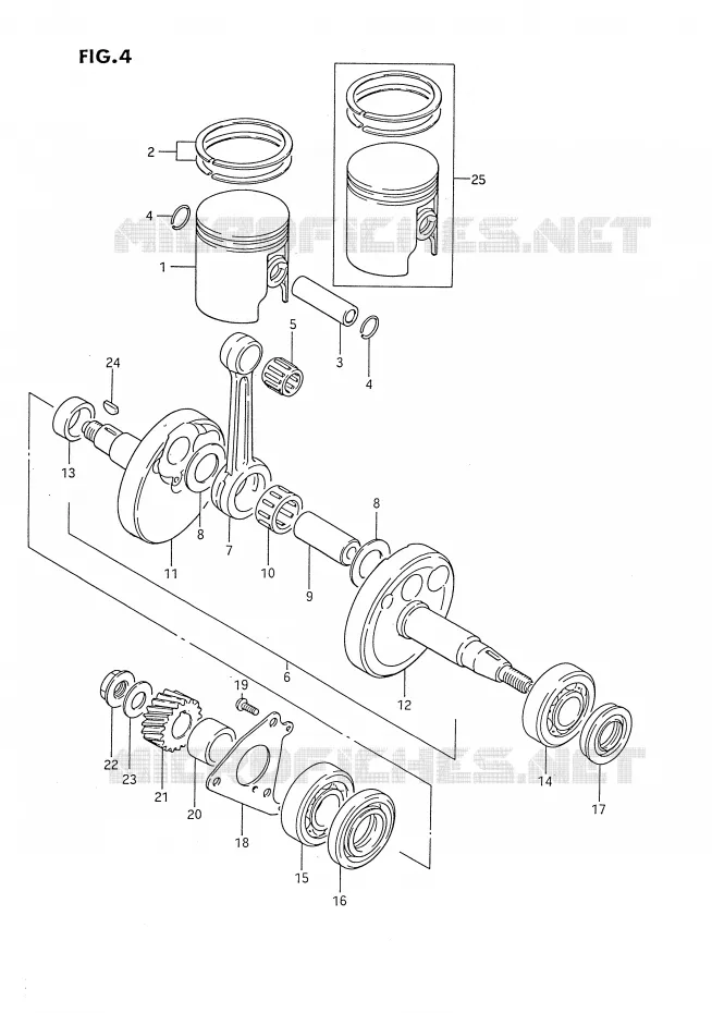 CRANKSHAFT Suzuki MOTO 80 DS 1987  DS80H(E3)