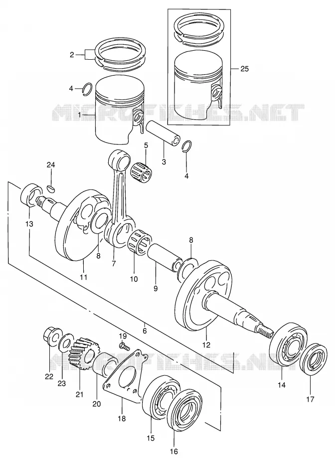 CRANKSHAFT Suzuki MOTO 80 DS 2000  DS80Y(E3/E28)