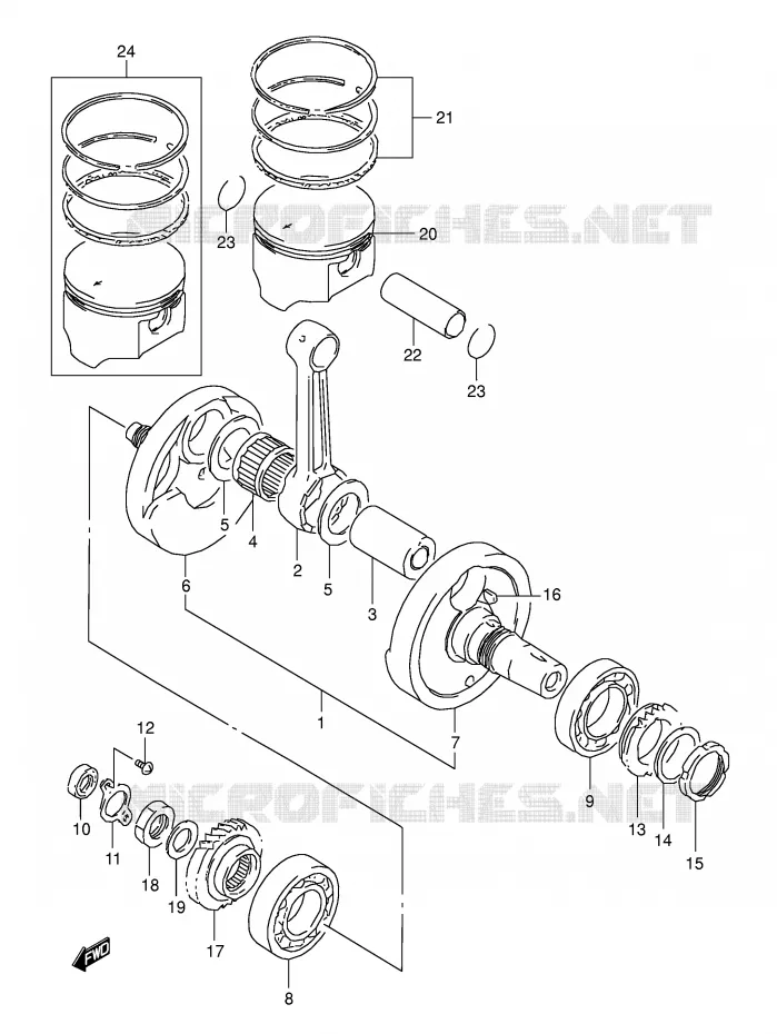 CRANKSHAFT Suzuki MOTO 800 DR 1992  DR800SN(E4)