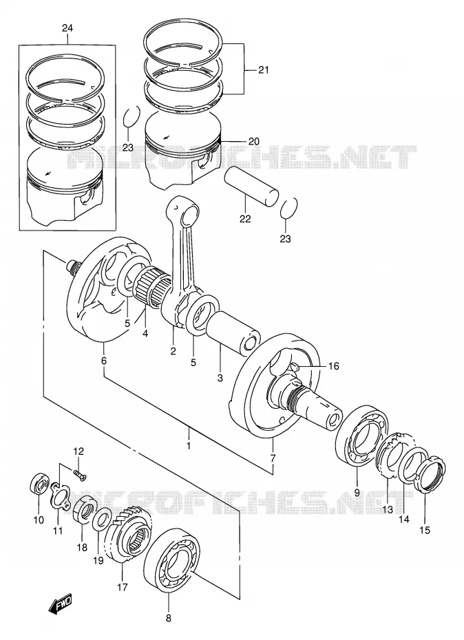 CRANKSHAFT Suzuki MOTO 800 DR 1997  DR800SUV