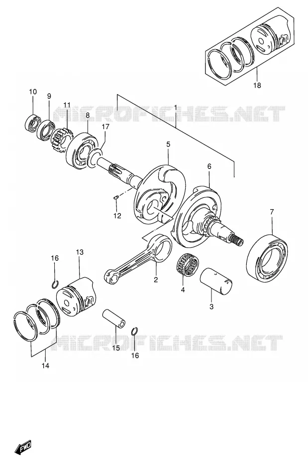 CRANKSHAFT Suzuki SCOOTER 100 FB 1994  FB100R(E71)