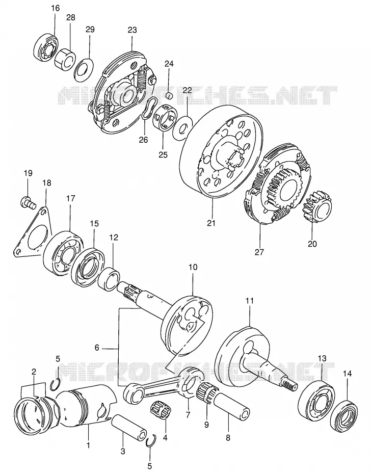 CRANKSHAFT Suzuki SCOOTER 50 FM 1991  FM50AM(E20)