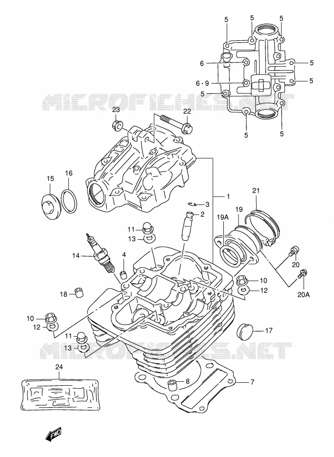 CYLINDER HEAD Suzuki MOTO 125 DR 1999  DR125SEUX(E4)