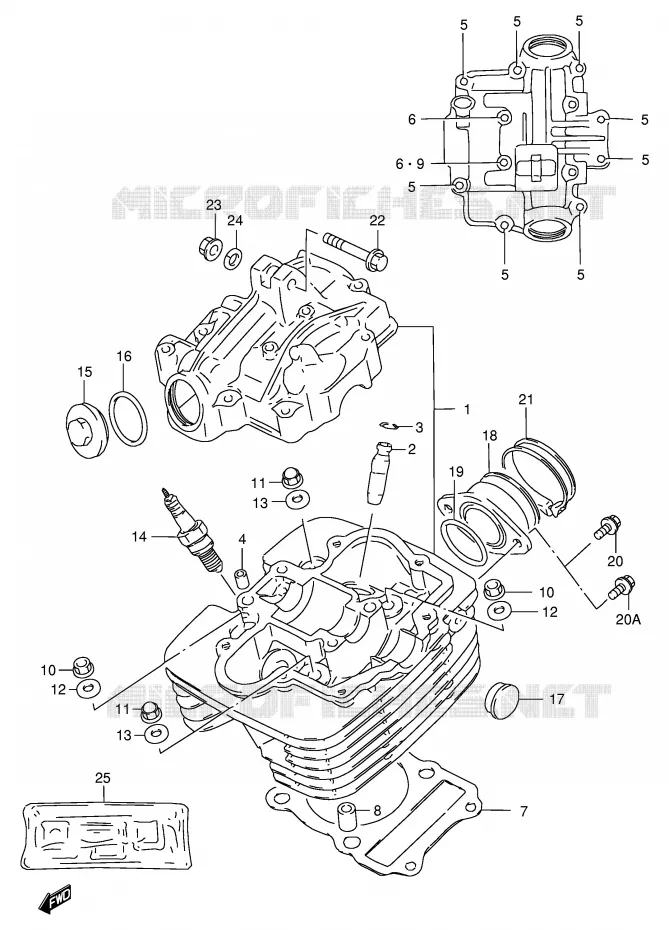 CYLINDER HEAD Suzuki MOTO 200 DR 1996  DR200SET(E24)