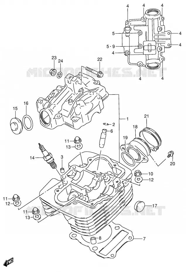 CYLINDER HEAD Suzuki MOTO 200 DR 2003  DR200SEK3(E3/E28)