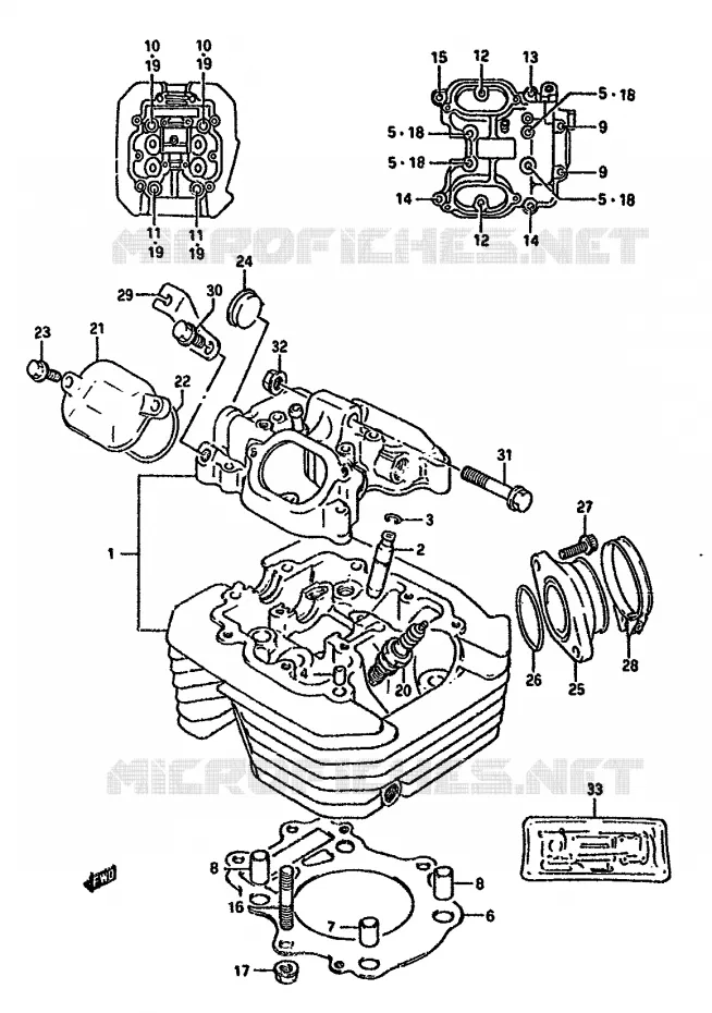 CYLINDER HEAD Suzuki MOTO 350 DR 1991  DR350SM(L/M/N/P/R)