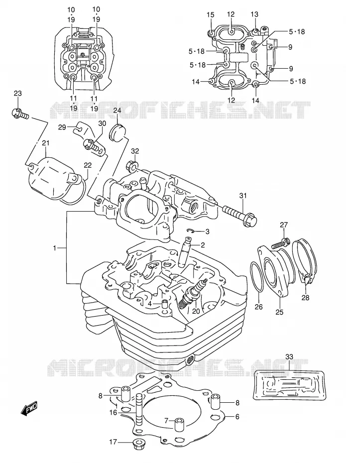 CYLINDER HEAD Suzuki MOTO 350 DR 1994  DR350R(E3)