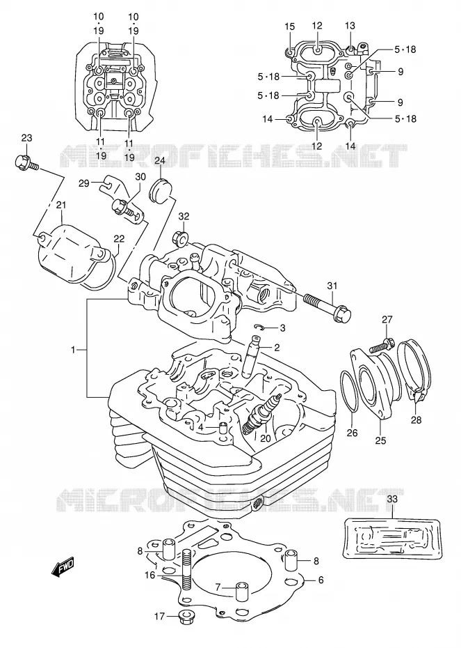 CYLINDER HEAD Suzuki MOTO 350 DR 1996  DR350T(E1)