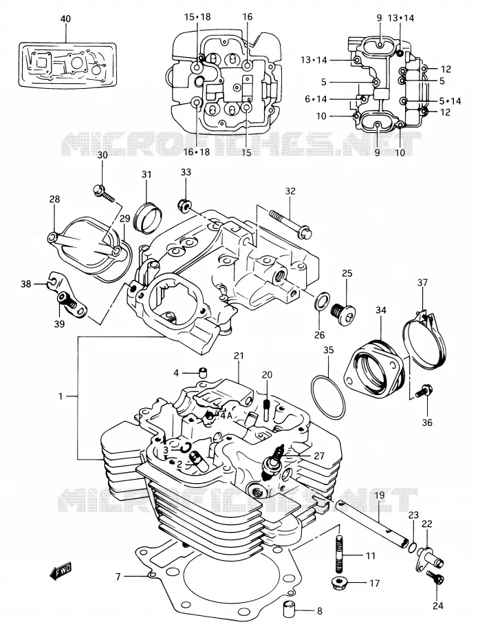 CYLINDER HEAD Suzuki MOTO 650 DR 1990  DR650RSUL(E2)