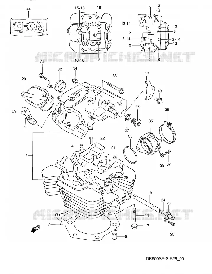 CYLINDER HEAD Suzuki MOTO 650 DR 1994  DR650SER(E28)