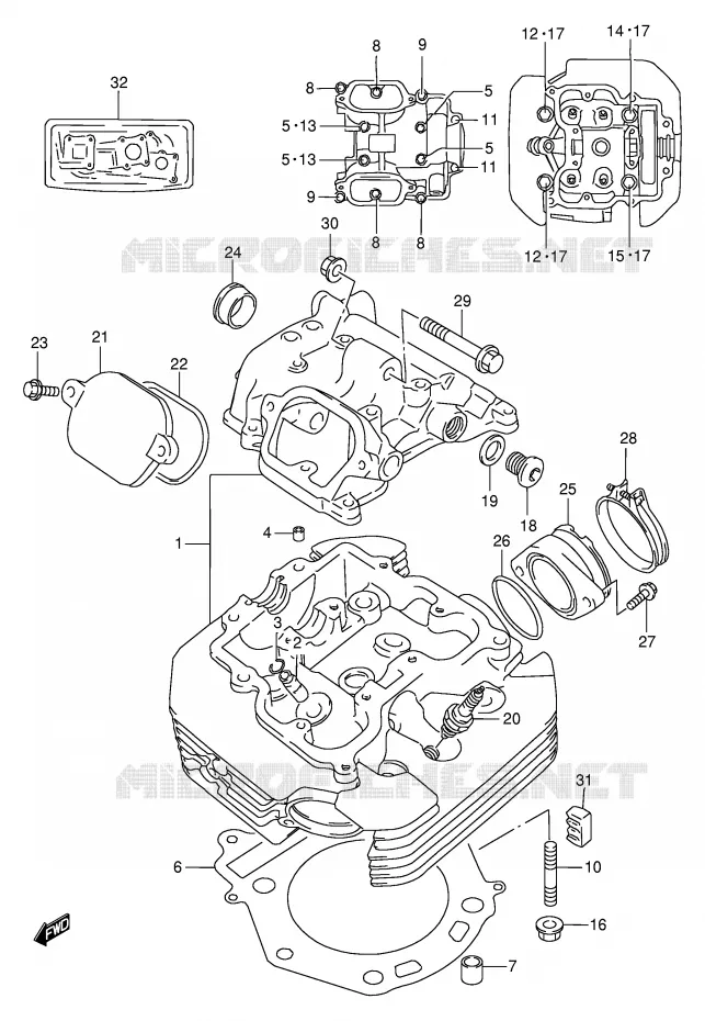 CYLINDER HEAD Suzuki MOTO 650 DR 1996  DR650SEUT(E4)