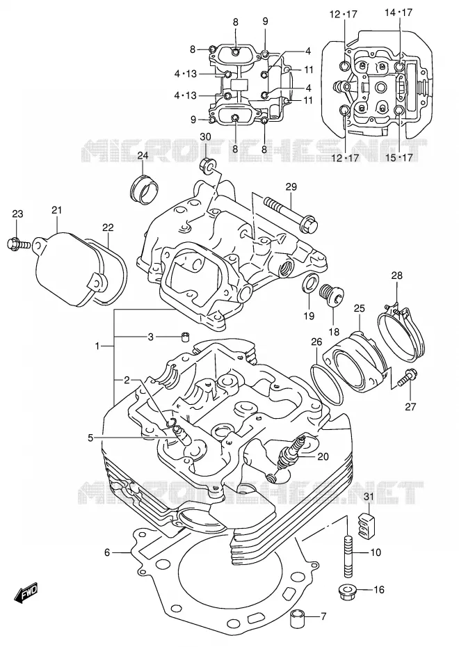 CYLINDER HEAD Suzuki MOTO 650 DR 2003  DR650SEK3(E4)