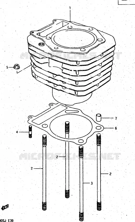 CYLINDER Suzuki MOTO 500 DR 1987  DR500RH(G/H/J)
