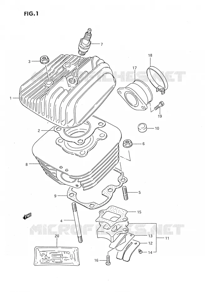 CYLINDER Suzuki MOTO 80 DS 1992  DS80N(E3)