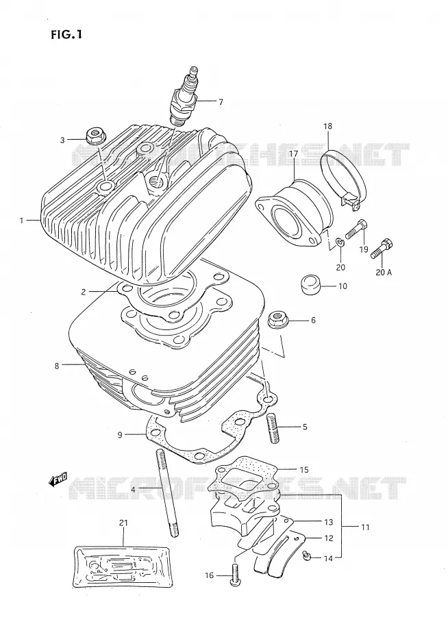 CYLINDER Suzuki MOTO 80 DS 1993  DS80P(E24)