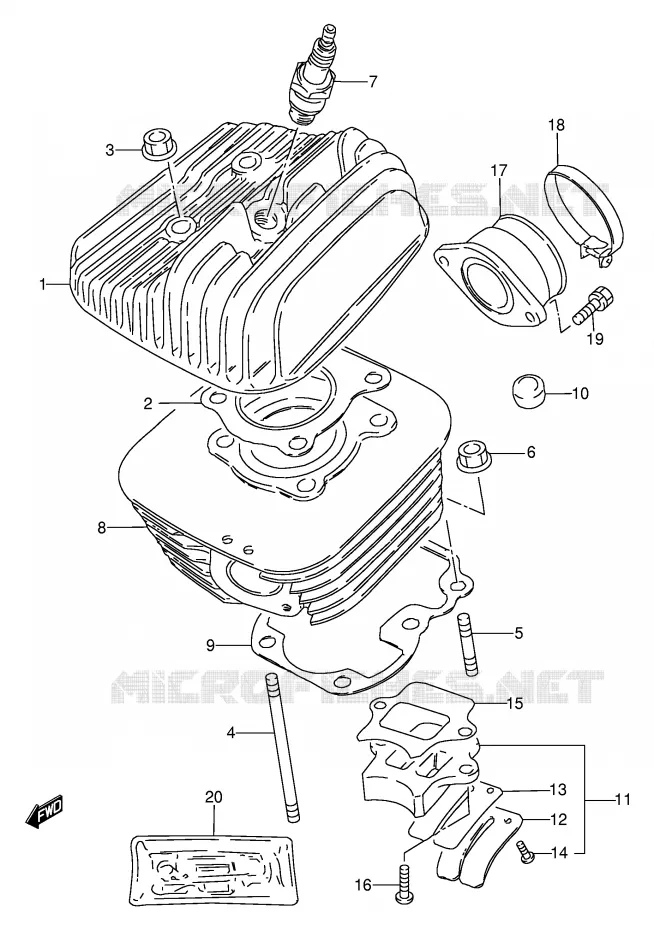 CYLINDER Suzuki MOTO 80 DS 1997  DS80V(E24)