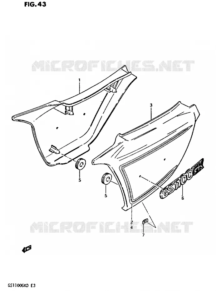 FAIRING (GS1100GKZ) Suzuki MOTO 1100 GS-G 1982  GS1100GKZ(Z/2/D)