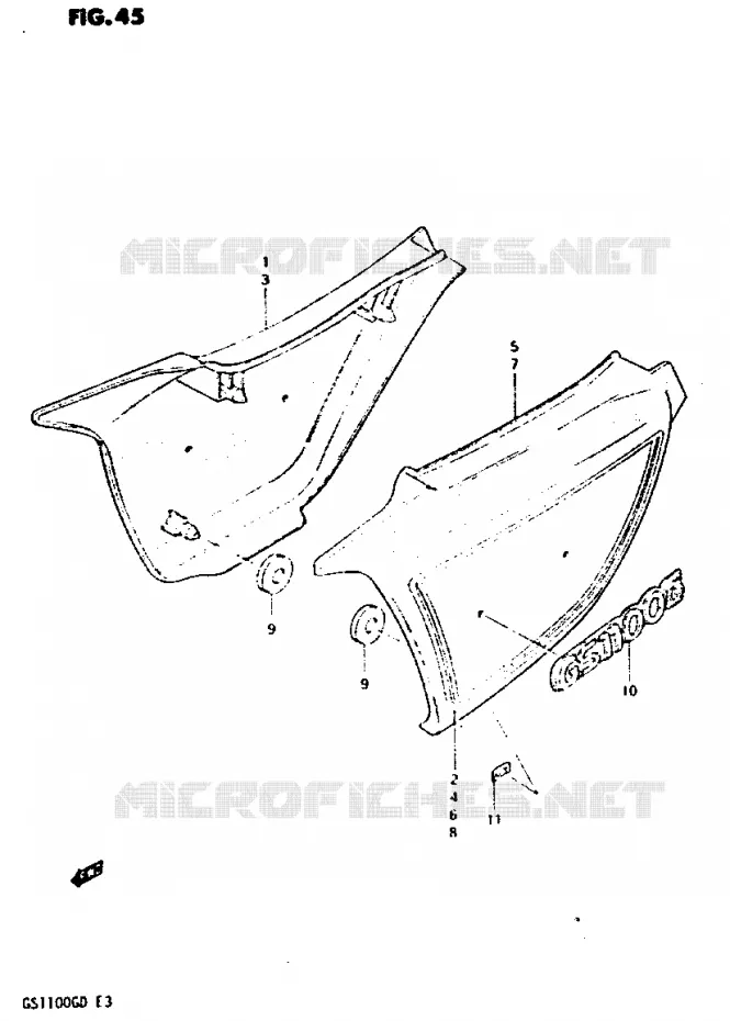 FAIRING (MODEL D) Suzuki MOTO 1100 GS-G 1983  GS1100GD(Z/D)