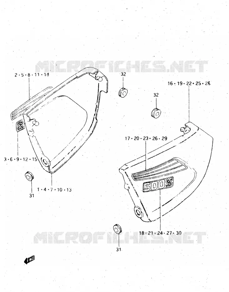 FAIRING (MODEL D) Suzuki MOTO 500 DR 1984  DR500SE(E1)